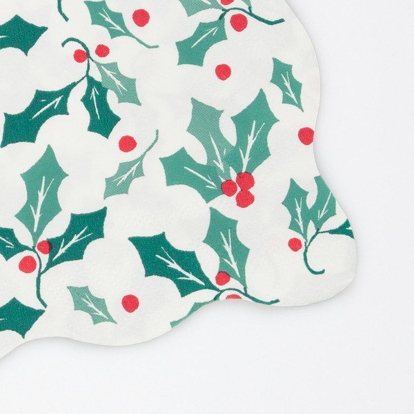 Iš popieriaus servetėlės 16 vnt. Holly Pattern – Meri Meri-image-1