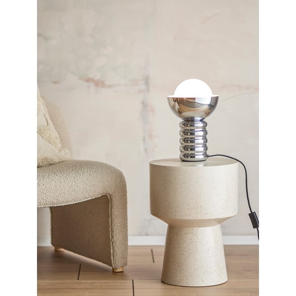 Sidabrinės spalvos stalinis šviestuvas (aukštis 32 cm) su stiklo gaubtu Spike – Bloomingville-image-2