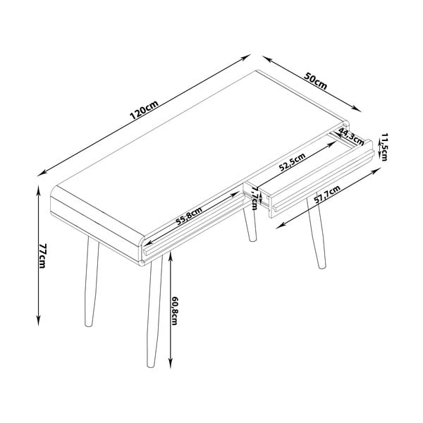 Rašomasis stalas 50x120 cm Chantal – Støraa-image-4