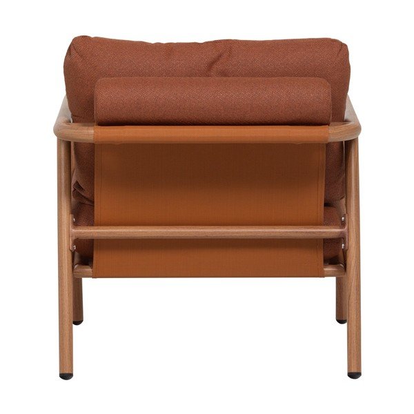 Terakotos spalvos metalinis/paminkštinto audinio sodo krėslas Cavero – WOOOD-image-4