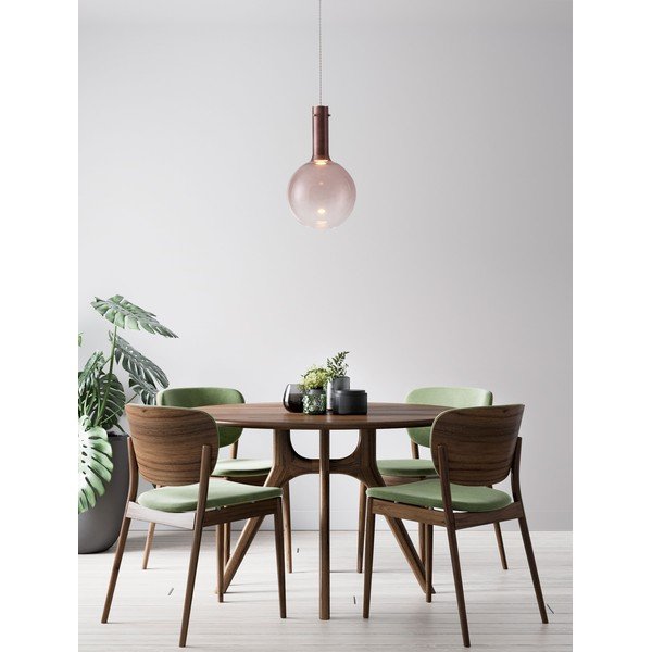 Rudos spalvos iš stiklo kabantis šviestuvas LED su pritemdymo funkcija ø 25 cm Nostos – Nova Luce-image-4