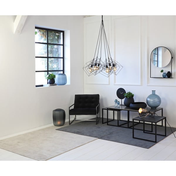 Iš metalo kavos staliukai juodos spalvos/tamsiai pilkos spalvos 3 vnt. 50x120 cm Kumalu – Light & Living-image-3