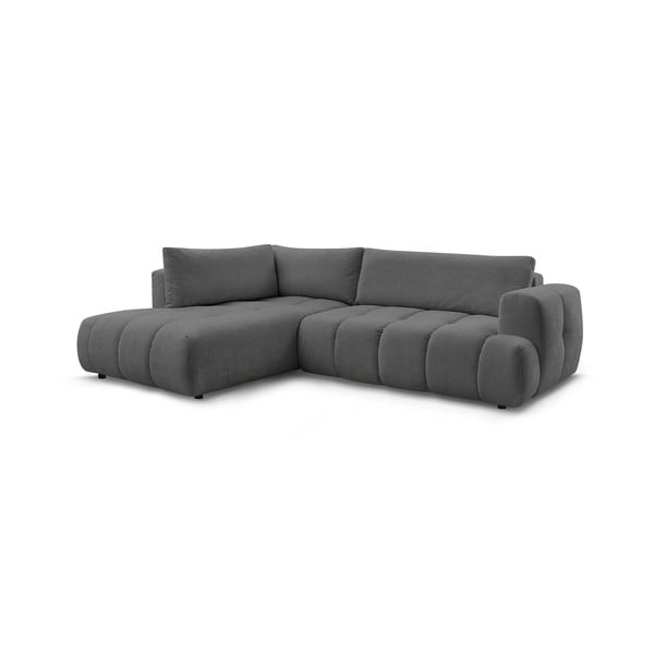 Tamsiai pilkos spalvos sulankstoma/su sandėliavimo vieta kampinė sofa (su kairiuoju kampu/„L“ formos) Fuji – Bobochic Paris-image-3