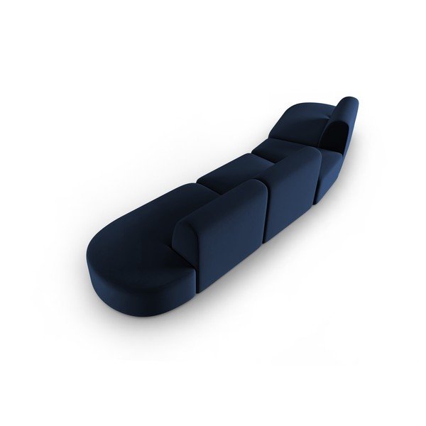 Mėlynos spalvos iš velveto sofa su kairiuoju kampu 428 cm Paolo – Milo Casa-image-3