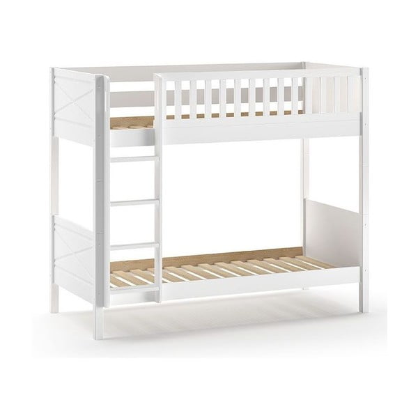 Balta dviaukštė lova vaikams 90x200 cm Scott - Vipack