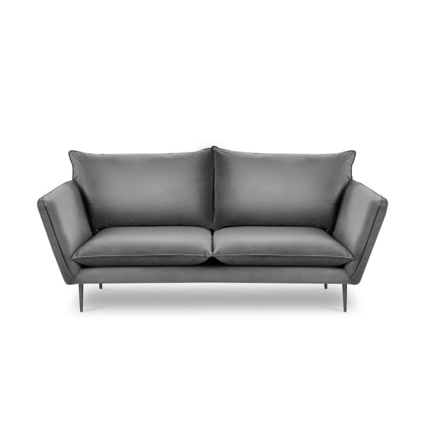 Šviesiai pilka aksominė sofa Mazzini Sofas Acacia, ilgis 205 cm
