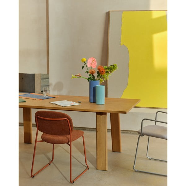 Prailginamas valgomojo stalas su papildomu stalviršiu su ąžuolo dekoro stalviršiu 95x200 cm Arlen – Kave Home-image-2