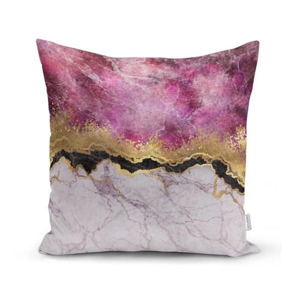 Minimalistiniai pagalvėlių užvalkalai marmuriniai su rožine ir auksine spalva, 45 x 45 cm