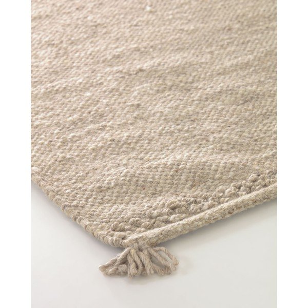 Kreminės spalvos iš vilnos mišinio kilimas 160x230 cm Carime – Kave Home-image-2