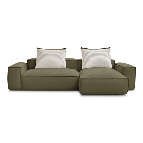 Iš dirbtinės odos kampinė sofa žalios spalvos (kintama) Boheme – Bobochic Paris