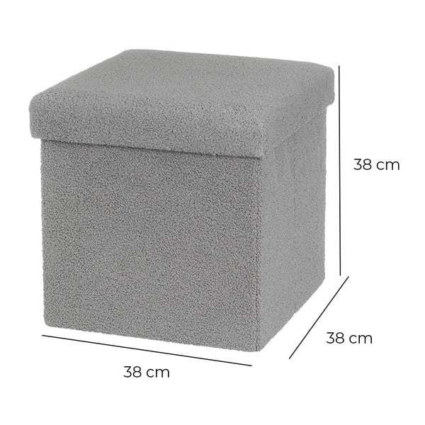 Pilkos spalvos iš boucle pufas Folding – Casa Selección-image-3