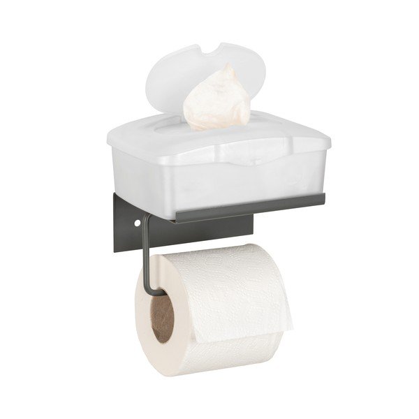 Klijuojamas/su lentyna iš metalo laikiklis tualetiniam popieriui antracito spalvos Desulo – Wenko-image-4