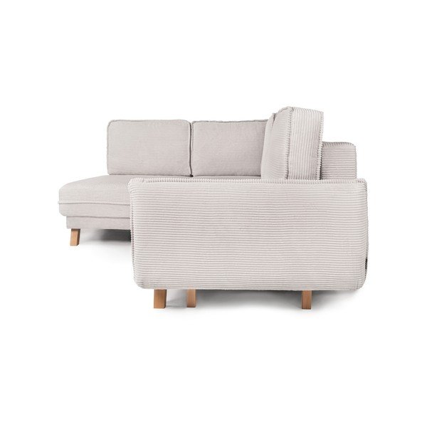 Iš kordinio velveto sulankstoma kampinė sofa smėlio spalvos (su kairiuoju kampu) Tori – Bonami Selection-image-3