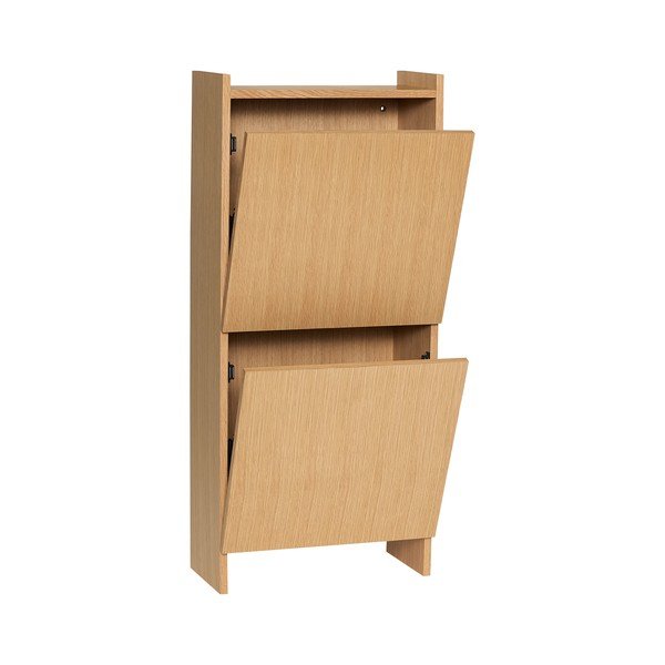 Natūralios spalvos atlenkiama spintelė batams iš ąžuolo 50x110x24 cm Forma – Hübsch-image-3