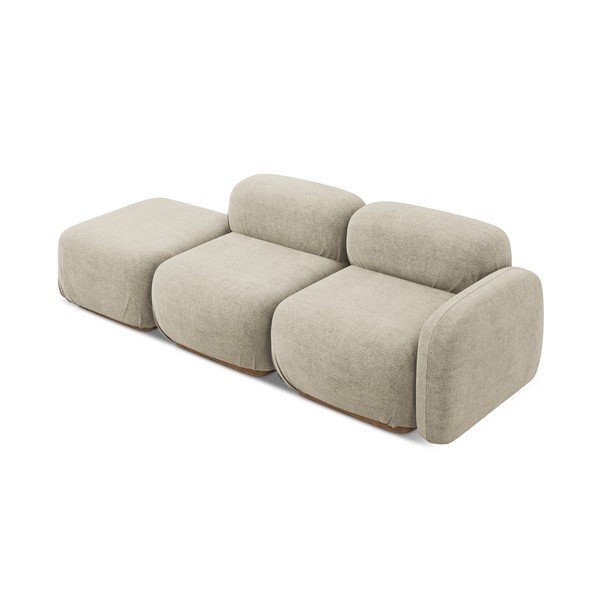 Smėlio spalvos iš boucle modulinis gultas (su kairiuoju kampu) Ailani – Makamii-image-4