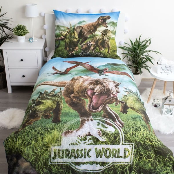 Iš medvilnės viengulė vaikiška patalynė 140x200 cm Jurassic World – Jerry Fabrics-image-3