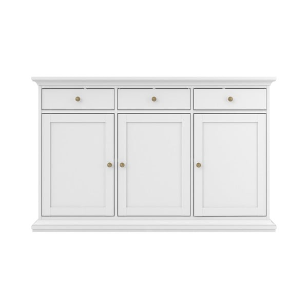 Žema šoninė spintelė baltos spalvos 144x92 cm Paris – Tvilum