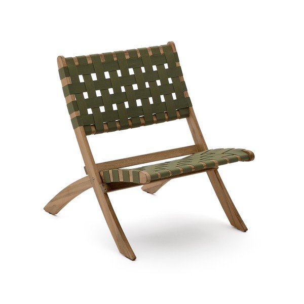 Žalios spalvos medžio masyvo sodo krėslas Chabeli – Kave Home