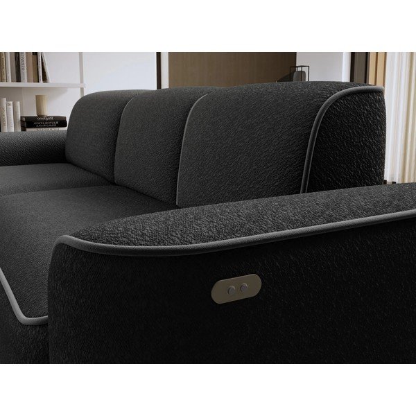 Tamsiai pilkos spalvos iš boucle kampinė sofa (su kairiuoju kampu/su gultu) Ume – ELTAP-image-4