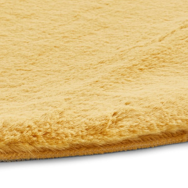 Geltonas apvalus kilimas Think Rugs Teddy, ⌀ 120 cm-image-2