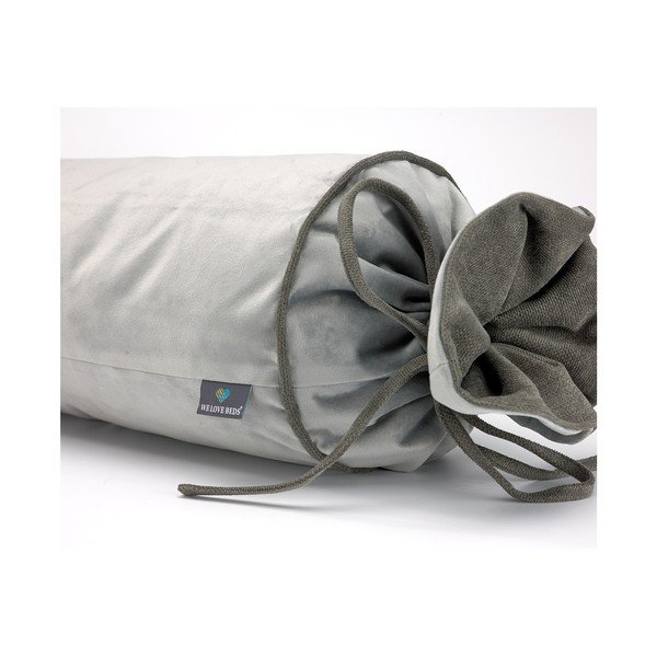 Pilkos spalvos užvalkalas WeLoveBeds Silver Candy, ⌀ 20 x 58 cm-image-3