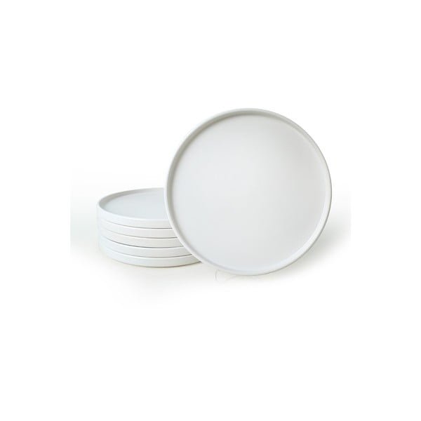 Baltos spalvos iš keramikos lėkštės 6 vnt. ø 27 cm – Hermia