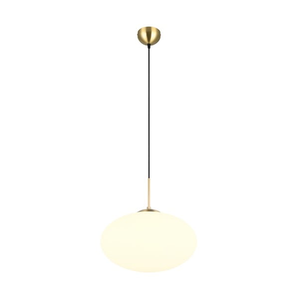 Kabantis šviestuvas baltos spalvos/auksinės spalvos ø 40 cm su stiklo gaubtu Fomento – Trio-image-2