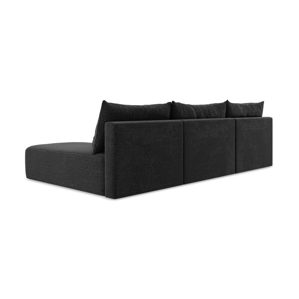 Juodos spalvos sulankstoma/su sandėliavimo vieta kampinė sofa Kalena – Makamii-image-3