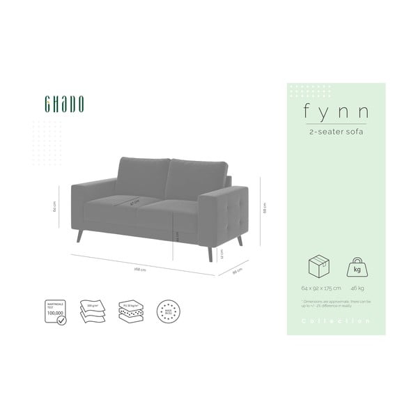 Tamsiai žalios spalvos aksominė sofa Ghado Fynn, 168 cm-image-3