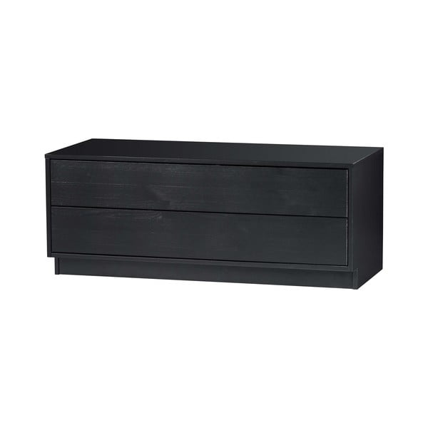 TV spintelė juodos spalvos iš pušies masyvo 100x40 cm Finca – WOOOD-image-3