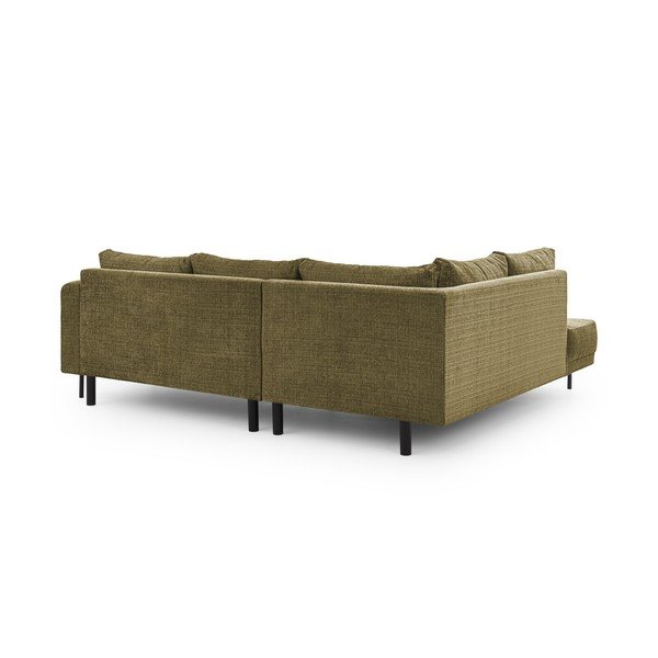 Žalios spalvos kampinė sofa iš šenilinio audinio (su kairiuoju kampu/„L“ formos) Mauris  – Ropez-image-3
