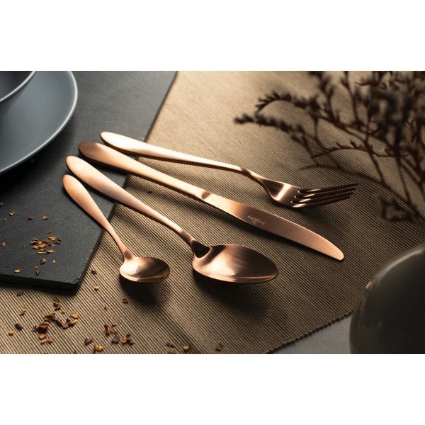 Nerūdijančio plieno stalo įrankiai 24 vnt. Rosegold Metallic Line - BerlingerHaus-image-1