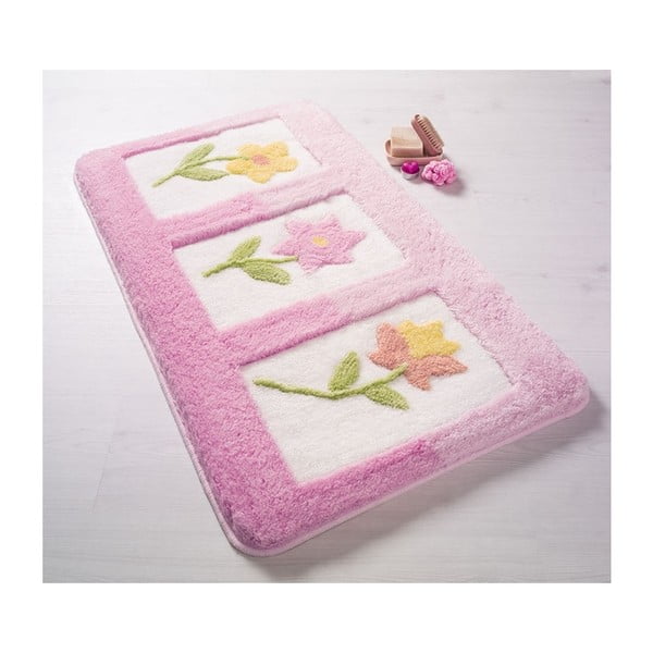 Rožinis vonios kilimėlis Confetti Anjelik, 70 x 120 cm