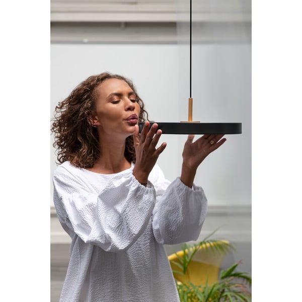 Kabantis šviestuvas juodos spalvos LED su pritemdymo funkcija ø 31 cm su metaliniu gaubtu Asteria Plus Mini – UMAGE-image-3