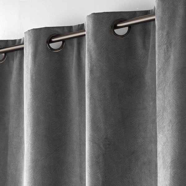 Antracito spalvos iš velveto užuolaida 140x260 cm Olympe – douceur d'intérieur-image-3