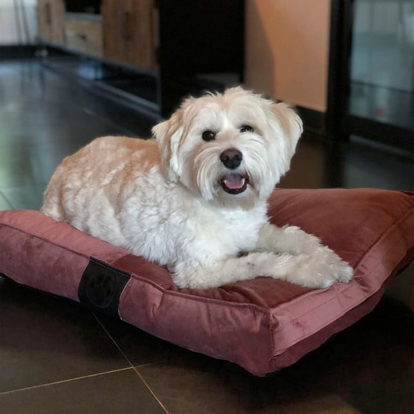 Rožinė zomšinė lova 75x55 cm Middle Stitch - Ego Dekor-image-1