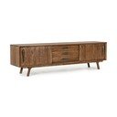 Natūralios spalvos iš mango masyvo TV spintelė 200x60x43 cm Sherman – Bizzotto