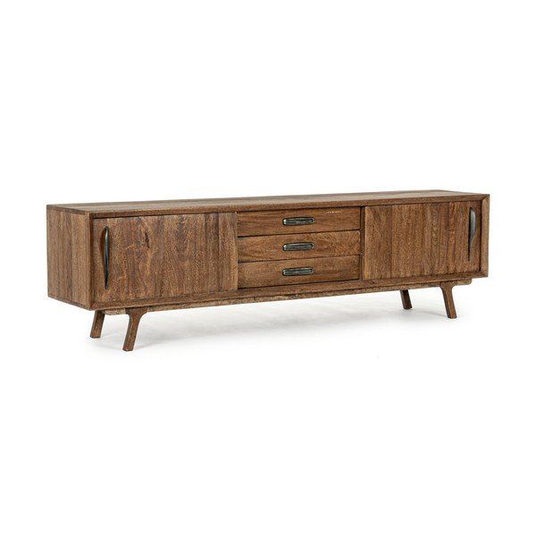 Natūralios spalvos iš mango masyvo TV spintelė 200x60x43 cm Sherman – Bizzotto