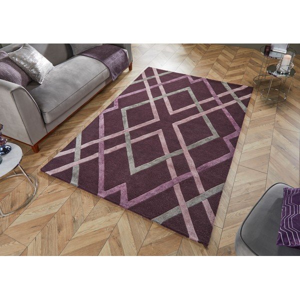 Violetinės spalvos viskozės kilimas Flair Rugs Trellis, 160 x 230 cm-image-4