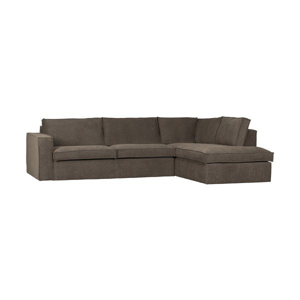 Tamsiai ruda kampinė sofa WOOOD Freddie, dešinysis kampas-image-4