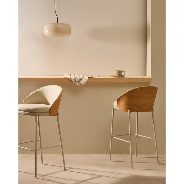 Smėlio spalvos/natūralios spalvos baro taburetė (sėdynės aukštis 77 cm) Eamy – Kave Home-image-1