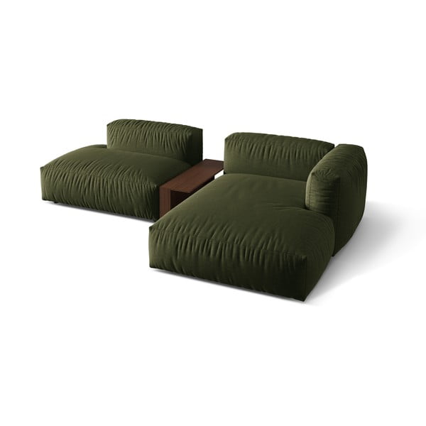 Modulinė kampinė sofa žalios spalvos (su dešiniuoju kampu) Martina – Micadoni Home-image-3