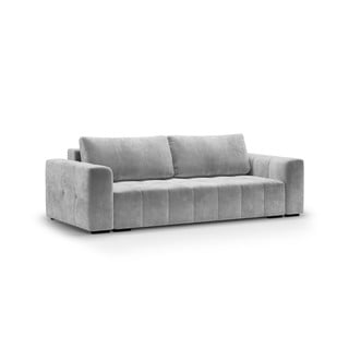 Šviesiai pilka aksominė sofa-lova Milo Casa Luca