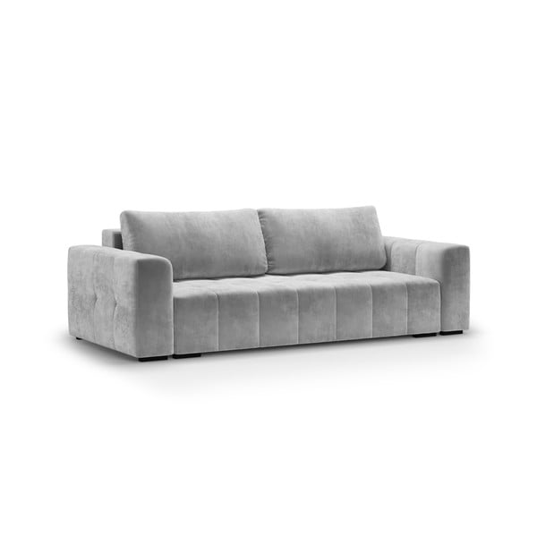 Šviesiai pilka aksominė sofa-lova Milo Casa Luca-image-2