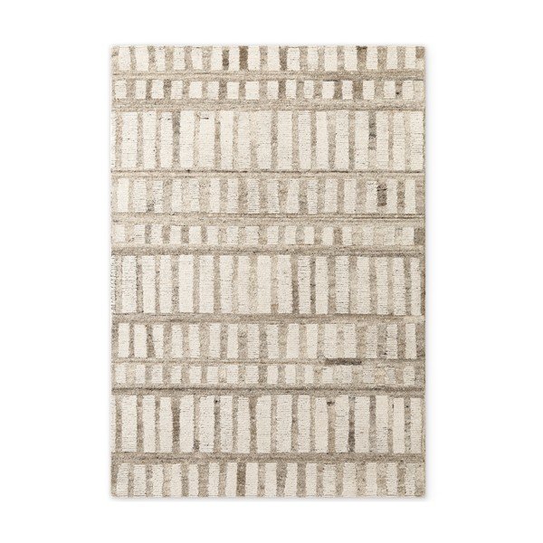 Rankų darbo kreminės spalvos iš vilnos kilimas 80x150 cm Boho 1.0 Linara – Vikosa