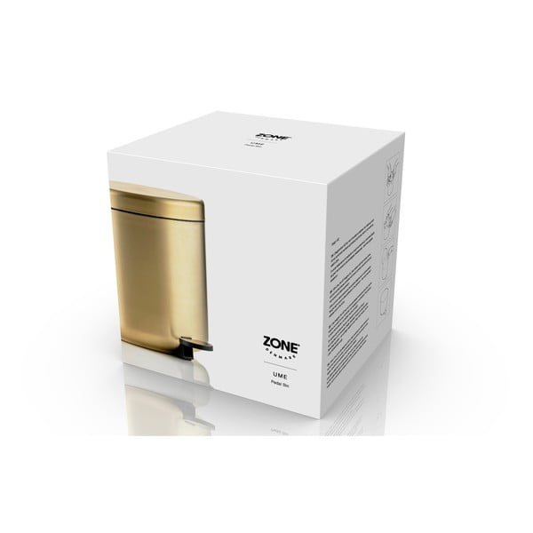 Žalvario spalvos iš nerūdijančio plieno šiukšliadėžė su pedalu 4 l Ume Brass – Zone-image-3