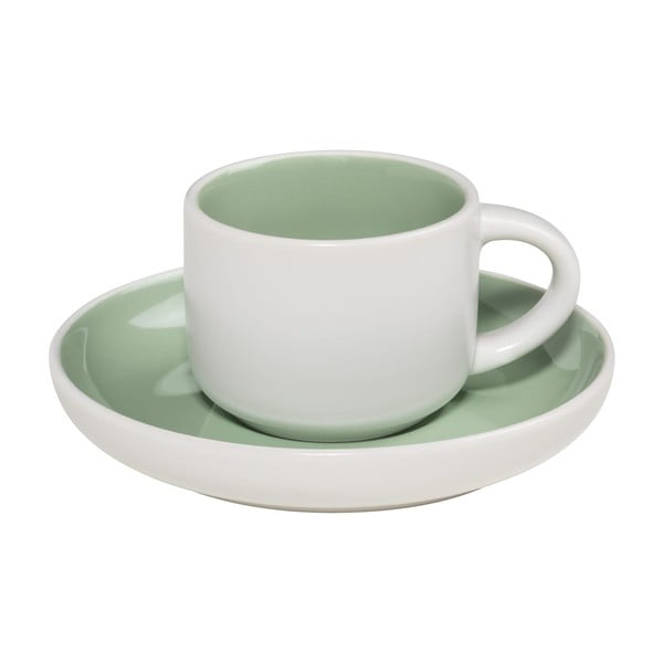 Žalios ir baltos spalvos espreso puodelis su lėkštele Maxwell & Williams Tint, 100 ml
