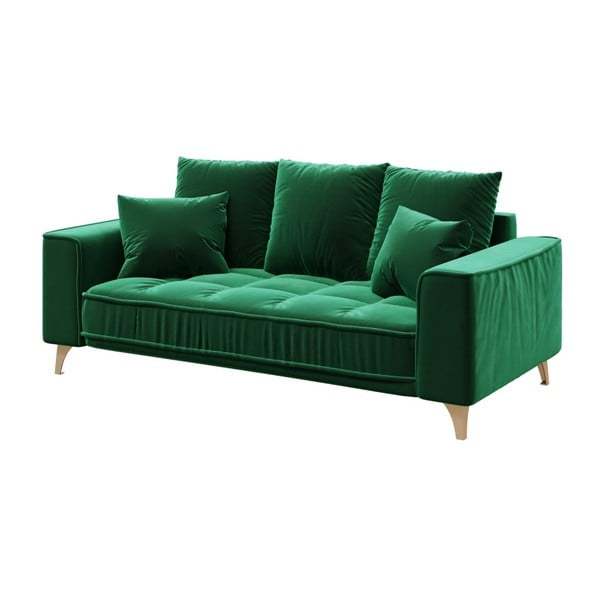 Tamsiai žalia aksominė sofa Devichy Chloe, 204 cm-image-2