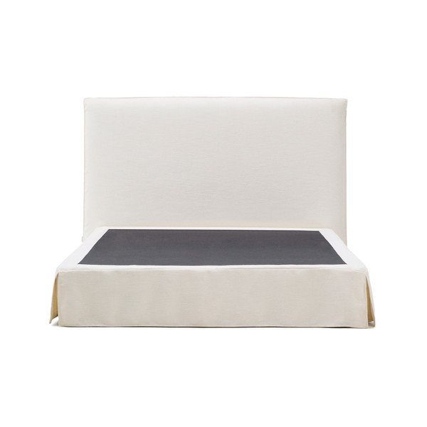 Baltos spalvos dvigulė lova audiniu dengta 160x200 cm Jaira – Kave Home-image-3