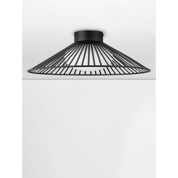 Matinės juodos spalvos iš metalo lubinis šviestuvas LED su stiklo gaubtu Brume – Nova Luce-image-4